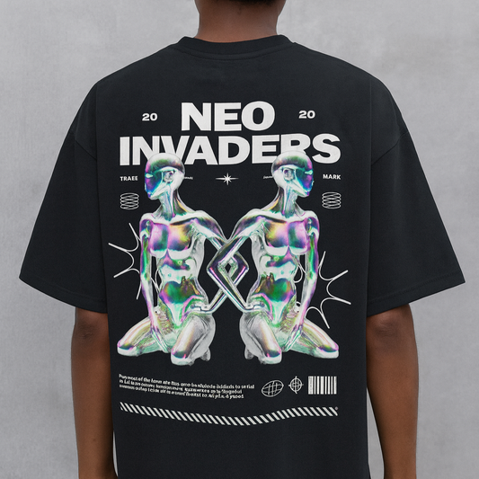 NEO INVADERS – Chrome Future Edition Oversized Tee
