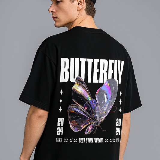 Holo Butterfly 2024 – Black Oversized Tee